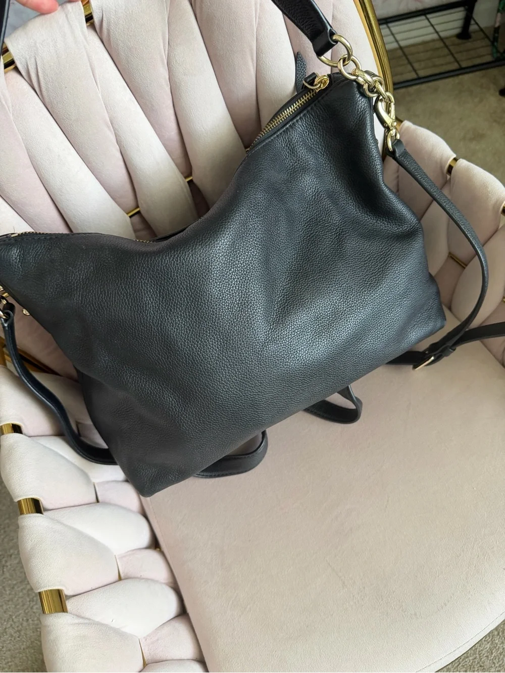 Kate Spade ♠️ Larchmont Ave Alena Black Leather Shoulder Bag